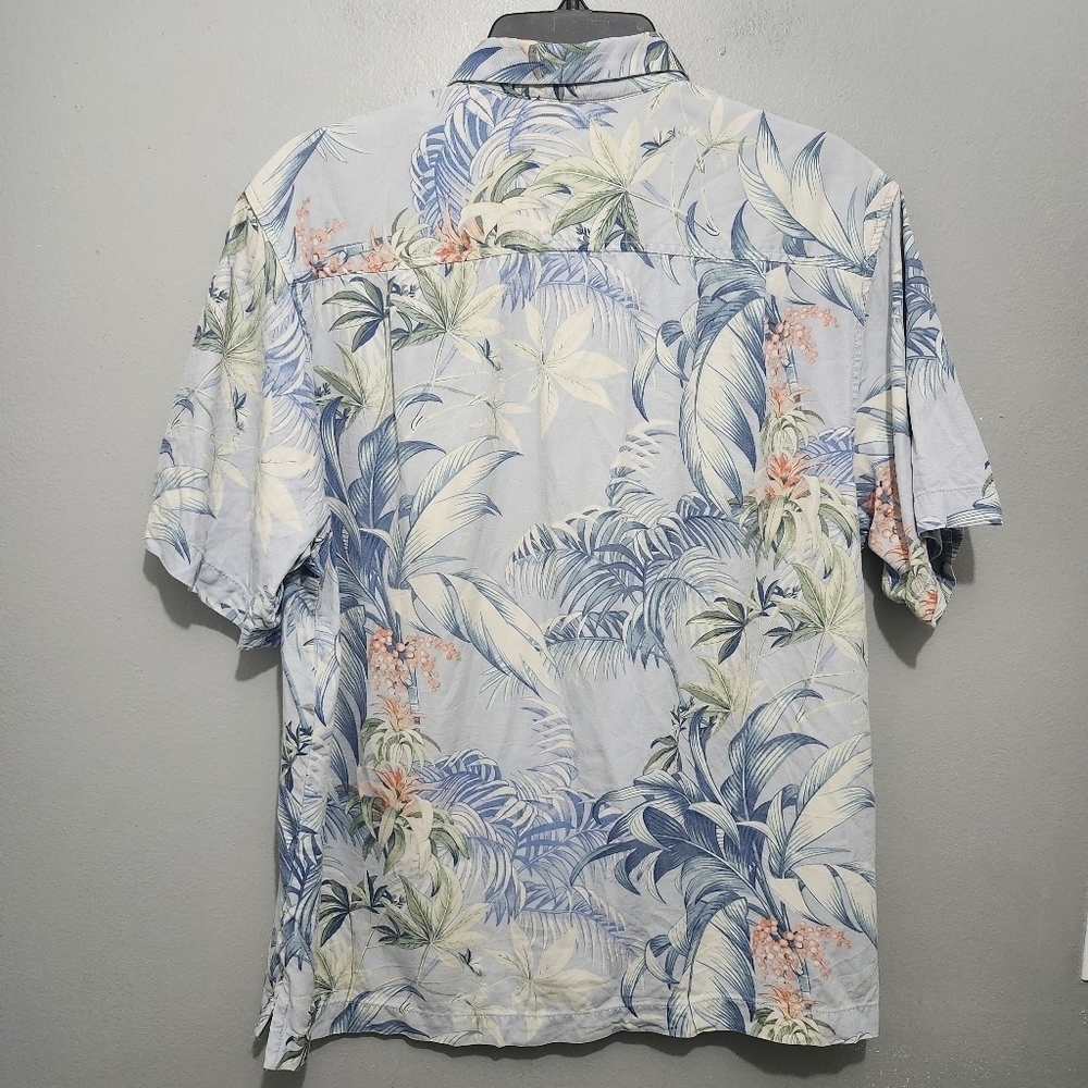 Tommy Bahama Heritage Tortola 100% Silk Original Fit Floral Blue Size S - Picture 7 of 8